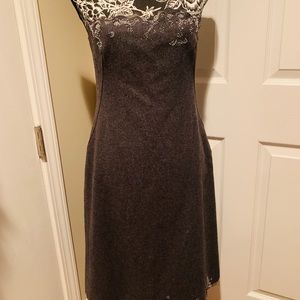 Tahari Wool Dress with Beaded Trim